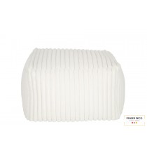 Pouf Corduroy, Blanc, 85 cm