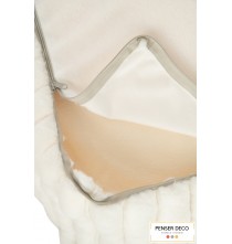 Pouf Corduroy, Blanc, 85 cm