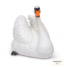 Cygne blanc XXL, Résine, L.93 cm