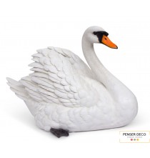 Cygne blanc XXL, Résine, L.93 cm