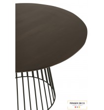 Table Ronde Noir, Bois / Métal, Ø.120 cm, Penser-Déco.fr