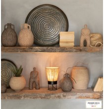 Lampe Nina, Jute et métal, Penser-déco.fr