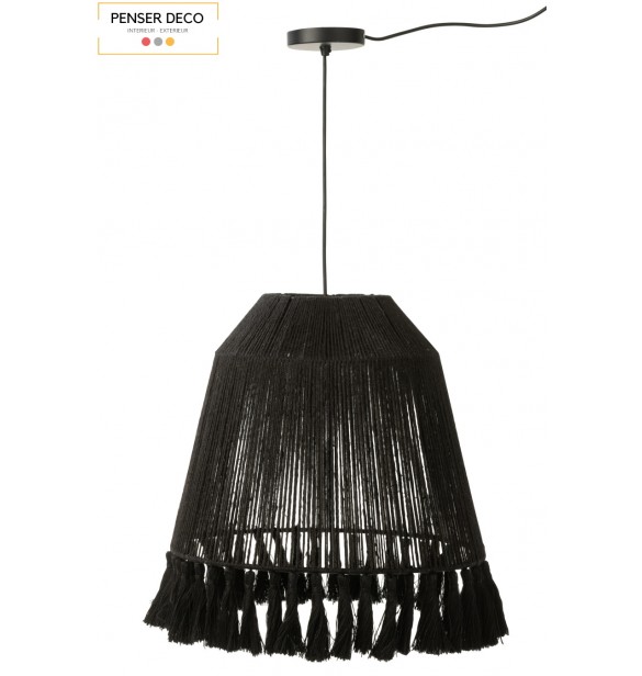 Suspension Luminaire Celia, Jute Noir