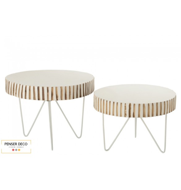 Set de 2 tables gigognes Ying en bois Set de 2 tables gigognes Ying en bois