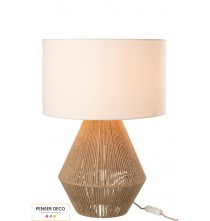 Lampe Ficelles, Jute Naturel, abat-jour blanc