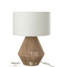 Lampe Ficelles, Jute Naturel, abat-jour blanc