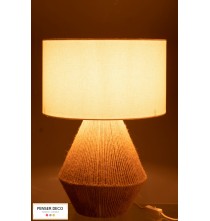 Lampe Ficelles, Jute Naturel, abat-jour blanc