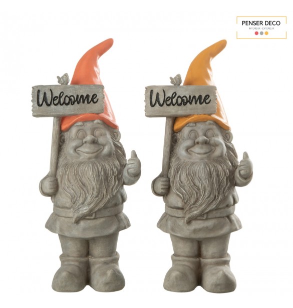 Lot de 2 Lutins, Welcome, H.35,5 cm