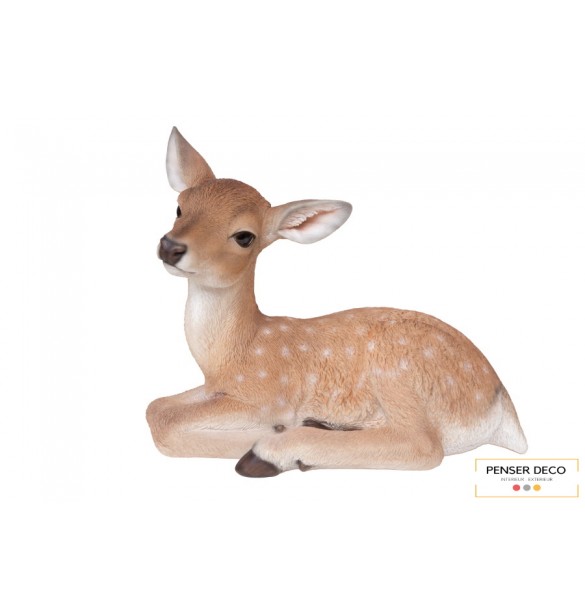 Biche XL, Résine, L.45 cm, réaliste, garden ID, croix chatelain