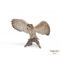 Hibou aux ailes déployées, Résine, H.34 cm, Garden ID, Croix Chatelain