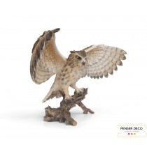 Hibou aux ailes déployées, Résine, H.34 cm, Garden ID, Croix Chatelain