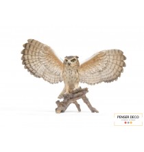 Hibou aux ailes déployées, Résine, H.34 cm, Garden ID, Croix Chatelain
