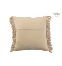 Coussin franges 45x45 cm, Beige