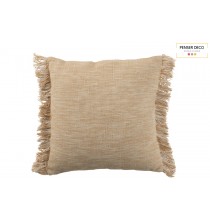 Coussin franges 45x45 cm, Beige