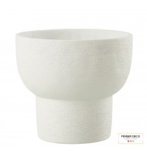 Cache-Pot Ying, Ciment Blanc, H.17 cm