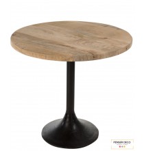 Table Bar ronde, Ø.65 cm, bois, métal