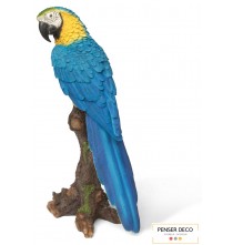 Ara bleu/jaune, Résine, H.38 cm, réaliste, Garden ID, Croix chatelain