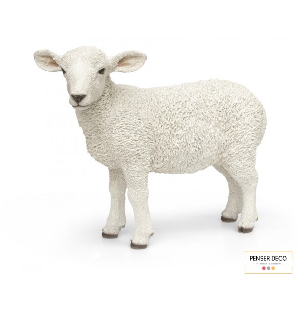 Agneau Blanc, Résine, L.56 cm, réaliste, Garden ID, Croix Chatelain Agneau Blanc, Résine, L.56 cm, réaliste, Garden ID, Croix Chatelain