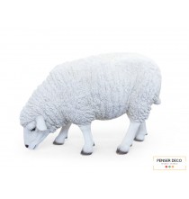 Mouton Blanc XXL, Résine, L.81 cm, réaliste, Garden ID, Croix chatelain