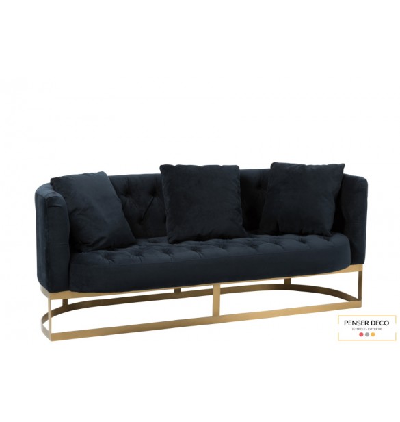Fauteuil Boutons, velours Noir, 2 Personnes Fauteuil Boutons, velours Noir, 2 Personnes