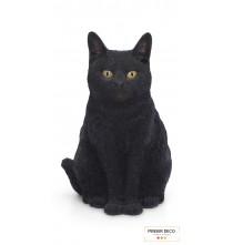Chat Noir, Résine, H.30 cm, animal réaliste pour extérieur