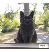 Chat Noir, Résine, H.30 cm, animal réaliste pour extérieur