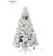 Sapin de Noël Enneigé, LED, H.185 cm, artificiel