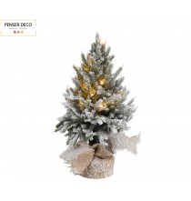 Sapin de Noël, LED, H.45 cm, Pot en Jute