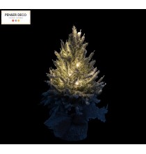 Sapin de Noël, LED, H.45 cm, Pot en Jute