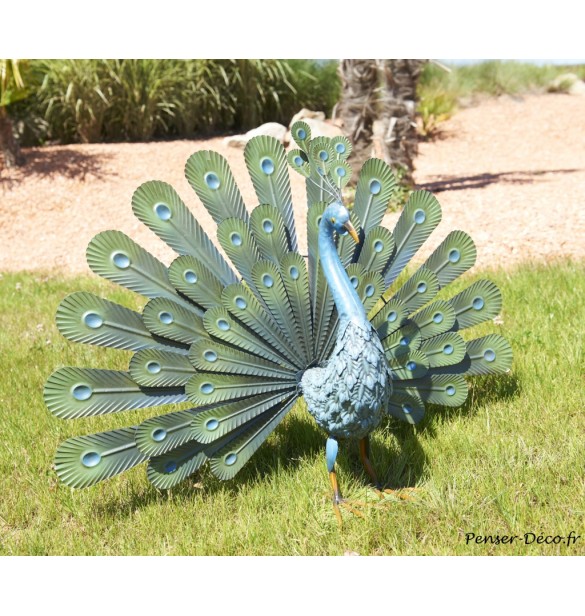 Paon en métal Peacock, Penser-déco.fr, extérieur