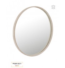 Miroir rond blanc en Cuire, Ø.60 cm